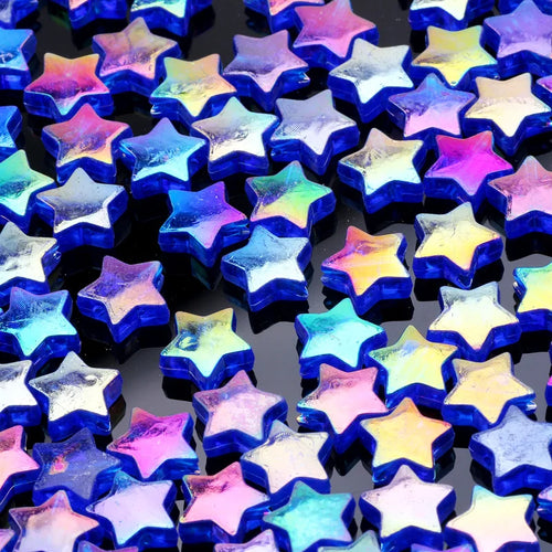 50pcs Transparent AB Color Five-pointed Star Acrylic Beads Loose