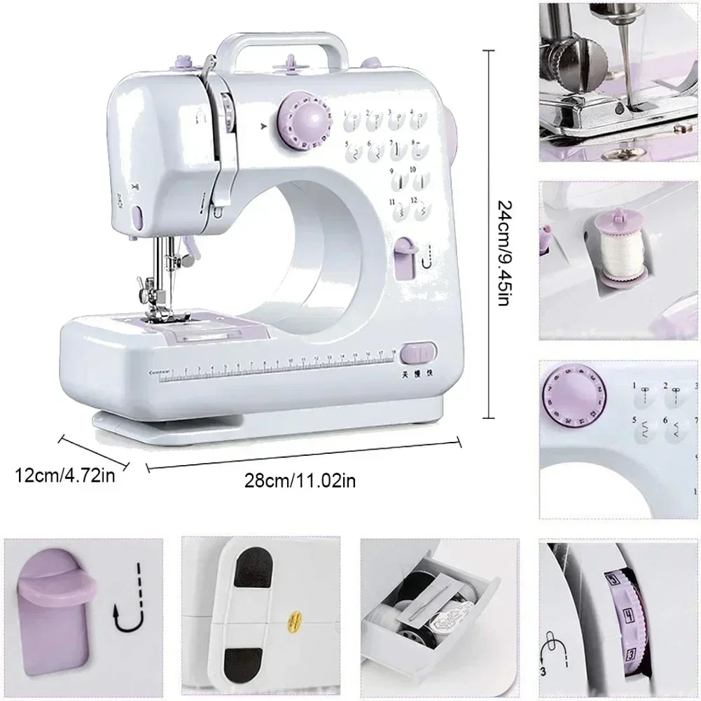 Portable Sewing Machine for Beginners Mini Electric Household Crafting