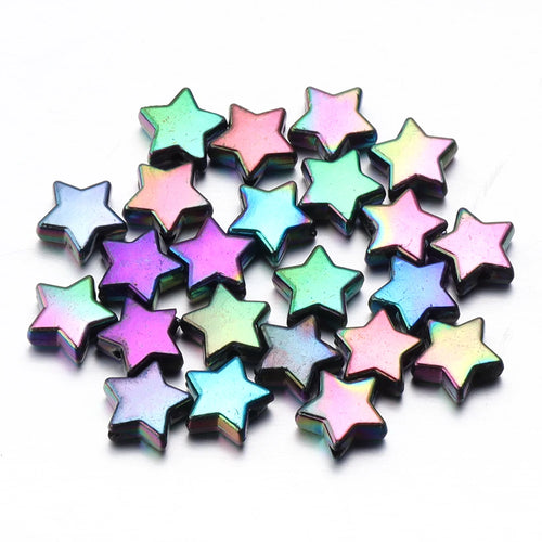 100Pcs/Lot AB Color Acrylic Star Beads Loose Spacer Charms Bead for