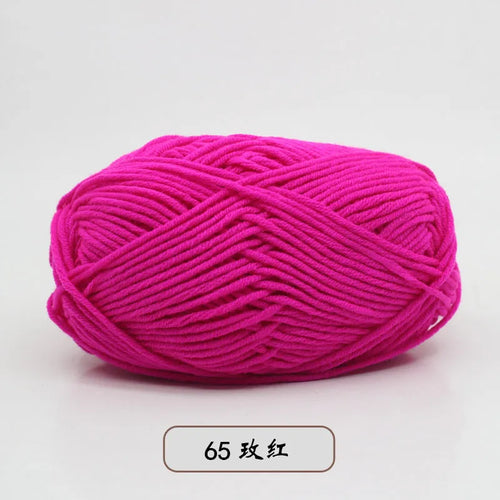 40-50g/Set 4ply Milk Cotton Knitting Yarn Needlework Dyed Lanas For