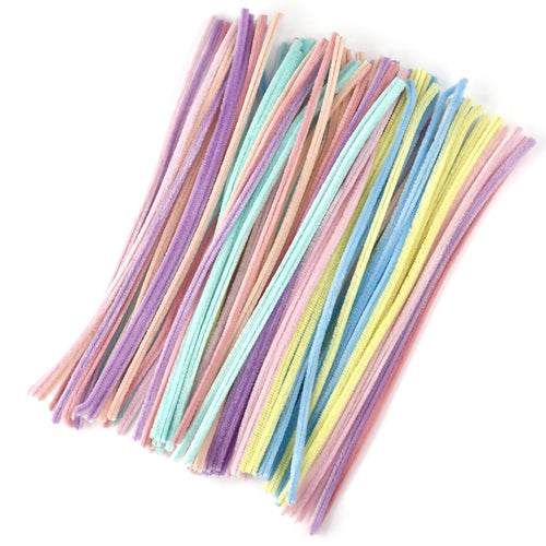 100pcs Chenille Stems Toys DIY Strips Twist Bar Anvil Wire Craft Pipe