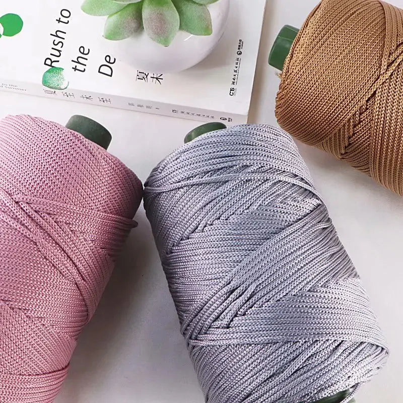3mm Colored Cotton Cord Twisted Woven Rope Hollow Thread Craft