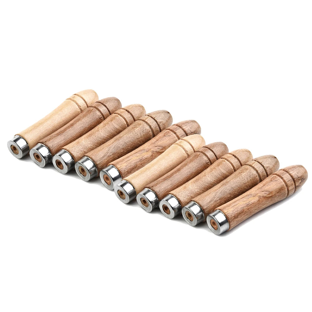 10pc Wooden File Handle Replacement Strong Metal Collar For File Craft