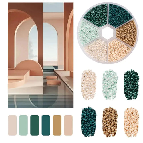 2mm Glass Seed Beads Kit Bracelet Making Kit Small Beads Assortment