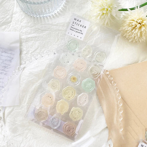 18pcs, Vintage Wax Seal Stamp Stickers, DIY Scrapbooking Journal