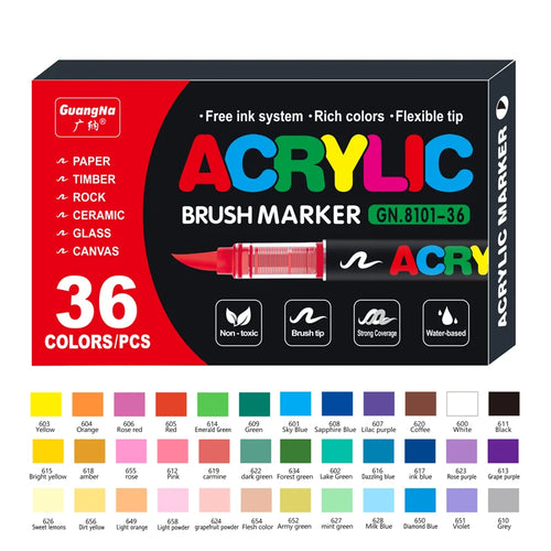 12-120 Colors Acrylic Paint Pens Markers Brush Tip Paint Markers For