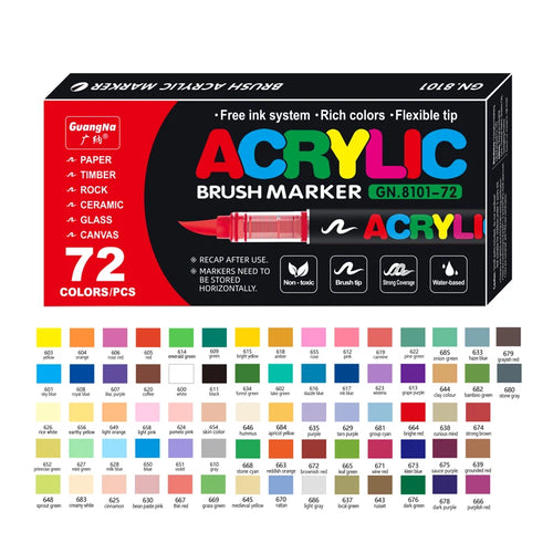 12-120 Colors Acrylic Paint Pens Markers Brush Tip Paint Markers For