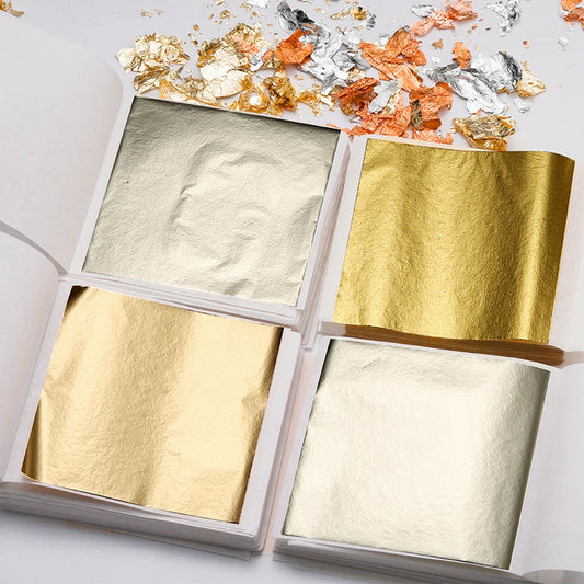 100-200sheets Imitation Gold Foil Paper Leaf Gilding DIY Epoxy Resin