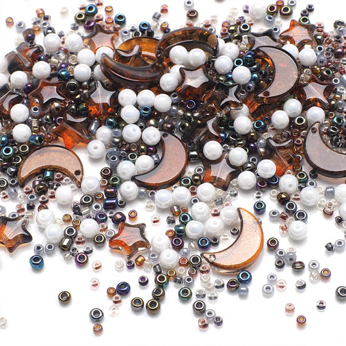 Mixed Star Moon Crystal Glass Beads Seedbeads Loose Round Pearl for