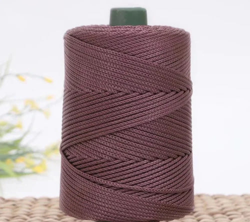 3mm Colored Cotton Cord Twisted Woven Rope Hollow Thread Craft
