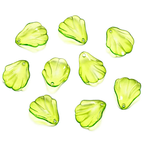 10-100pcs Green Acrylic Leaf Charms Leaves Beads Pendants For Diy