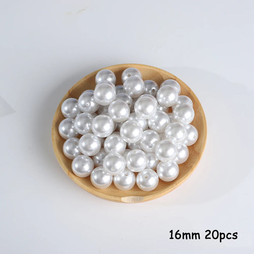 3-20mm 10-1000pcs straight hole ABS imitation pearl beige white