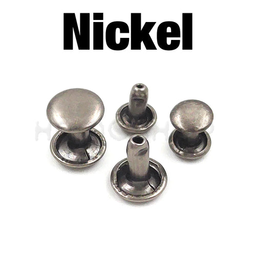 100sets 6-8mm Metal Double Cap Round Rivets Studs Collision Nail Spike