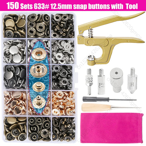 Metal Snap Fasteners Button Kits with Fastener Botones Installation