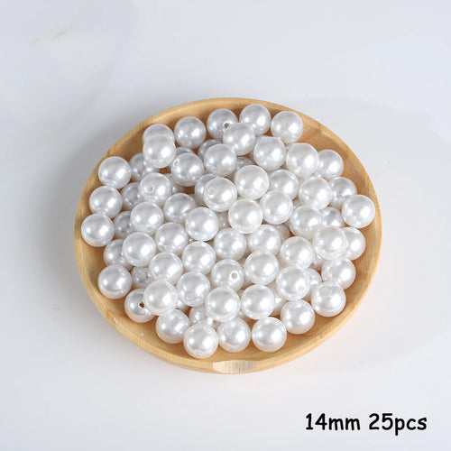 3-20mm 10-1000pcs straight hole ABS imitation pearl beige white