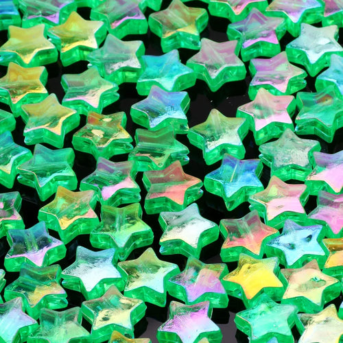 50pcs Transparent AB Color Five-pointed Star Acrylic Beads Loose
