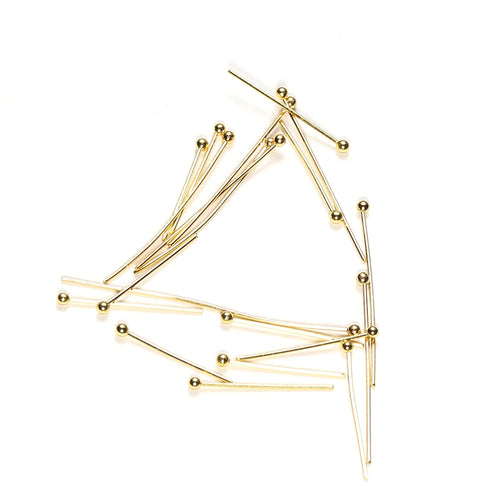 50Pcs 0.6mm Stainless Steel Water Gold Plated Head Pins DIY Earrings