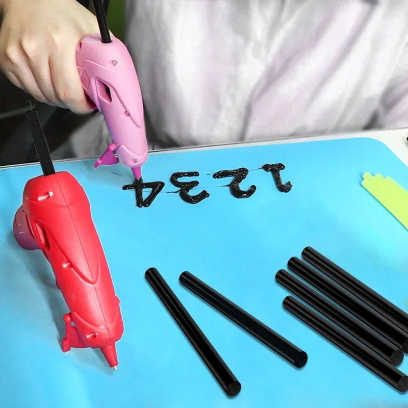 T TOVIA 60pcs/120pcs Black Hot Melt Glue Sticks for Hot Melt Glue Gun