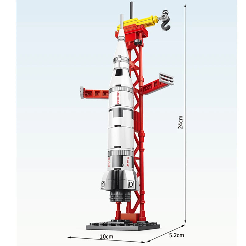 Moc Mini Aviation Manned Rocket Model Building Blocks Space Aerospace