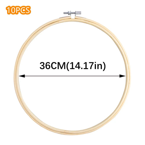 10pcs/Set 10-40cm Wooden Embroidery Hoops Frame Set Bamboo Embroidery