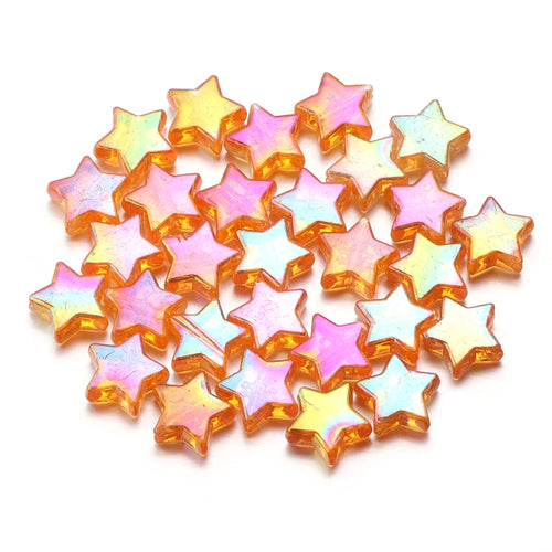 100Pcs/Lot AB Color Acrylic Star Beads Loose Spacer Charms Bead for