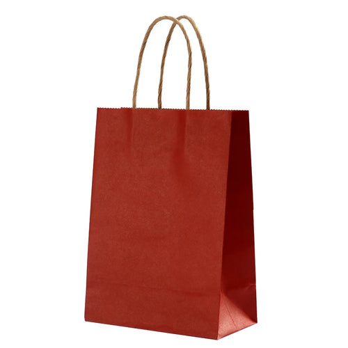 10 pcs Kraft Bag Paper Gift Bags Reusable Grocery Shopping Bags for