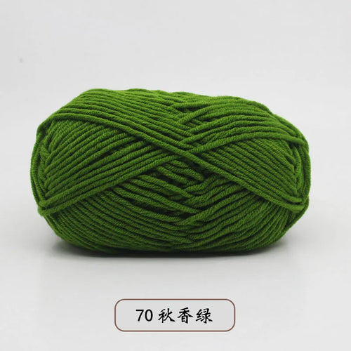40-50g/Set 4ply Milk Cotton Knitting Yarn Needlework Dyed Lanas For