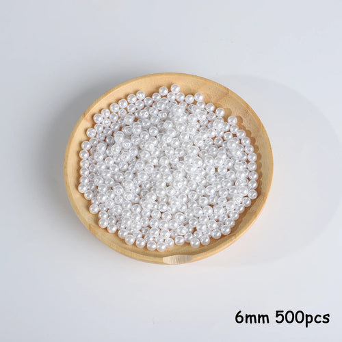 3-20mm 10-1000pcs straight hole ABS imitation pearl beige white