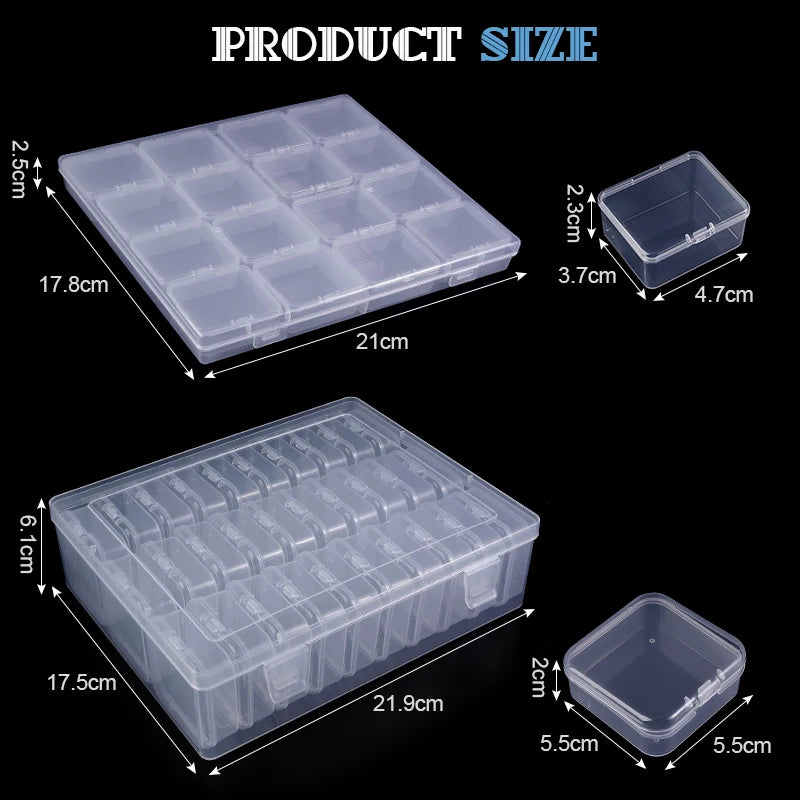 Bead Organizer Box 30Pcs Small Clear Plastic Bead Storage Containers