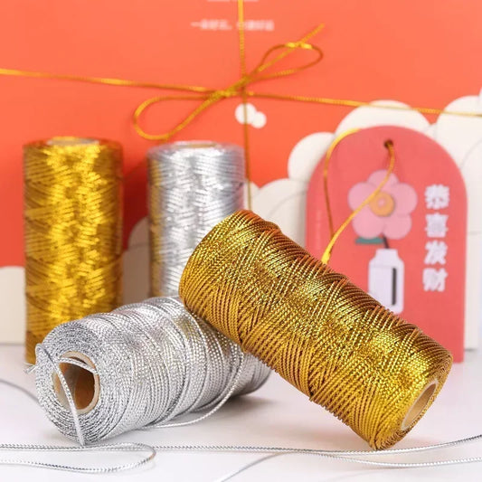 1.5mm 100M Gold Silver Macrame Cord Rope String for Sewing DIY Rope