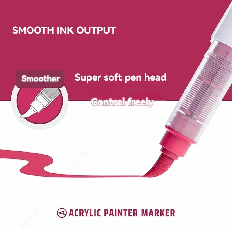 9pcs/Box Mix Color Acrylic Markers Set Art Rock Painting Pens Kids