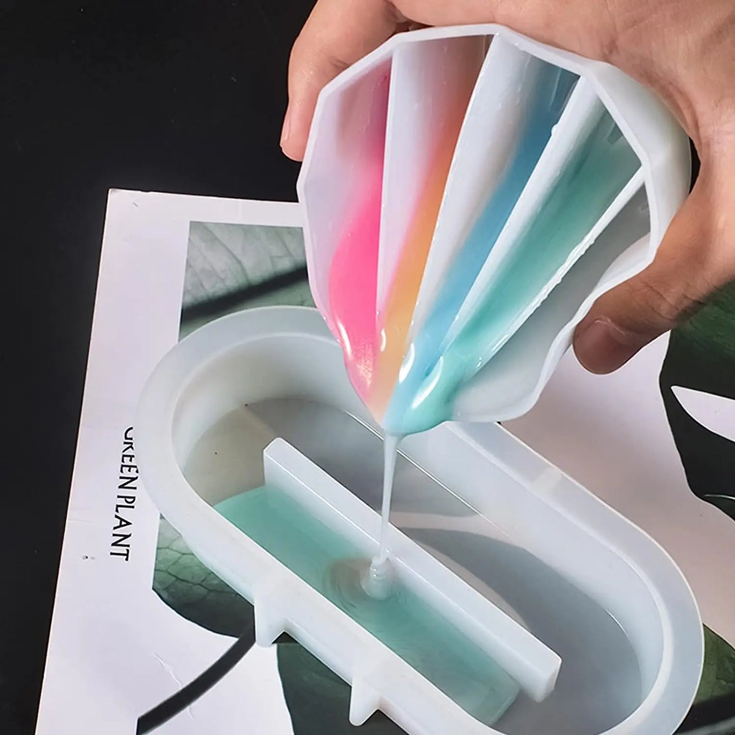 Split Cup For Paint Pouring,Reusable Fluid Art Split Cup Silicone