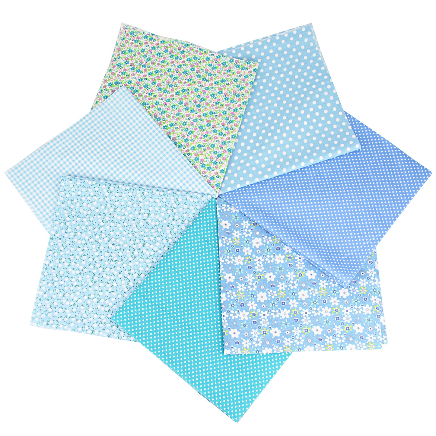 7PCS 25 x 25CM Squares Cotton Craft Fabric Cloths for DIY Bundle