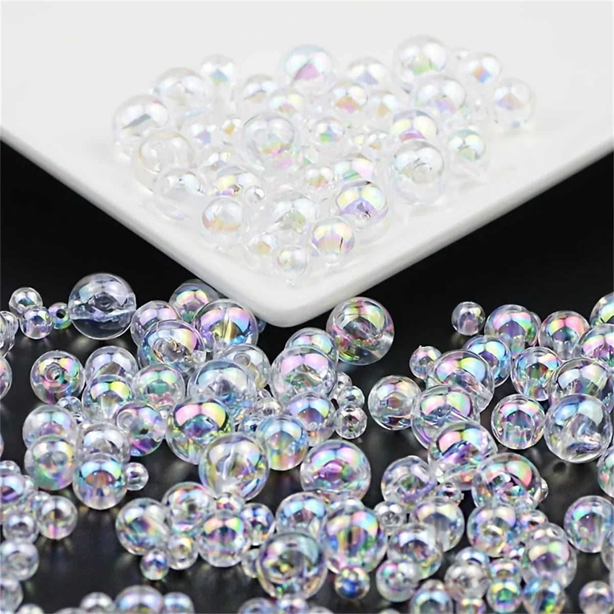 6mm/8mm/10mm ABS Imitation Pearl Beads - Transparent White DIY Jewelry