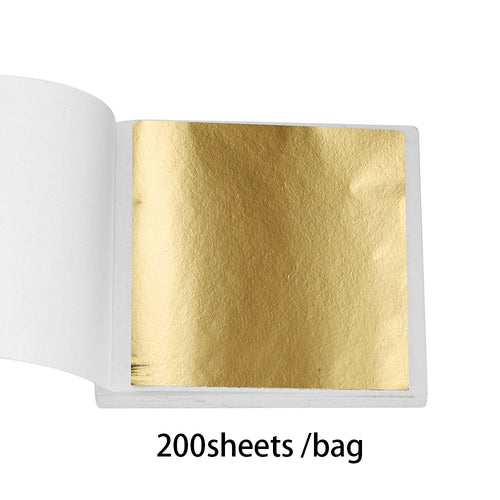 100-200sheets Imitation Gold Foil Paper Leaf Gilding DIY Epoxy Resin