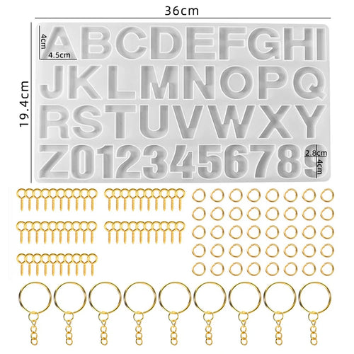 Alphabet Epoxy Resin Silicone Mold DIY Letter Number Pendant Resin