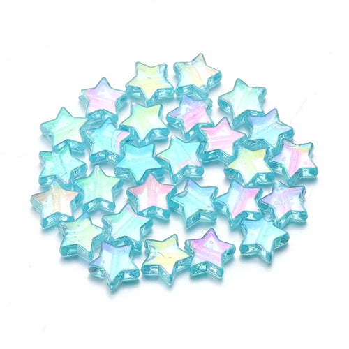 100Pcs/Lot AB Color Acrylic Star Beads Loose Spacer Charms Bead for