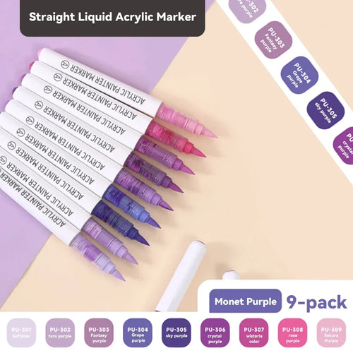9pcs/Box Mix Color Acrylic Markers Set Art Rock Painting Pens Kids