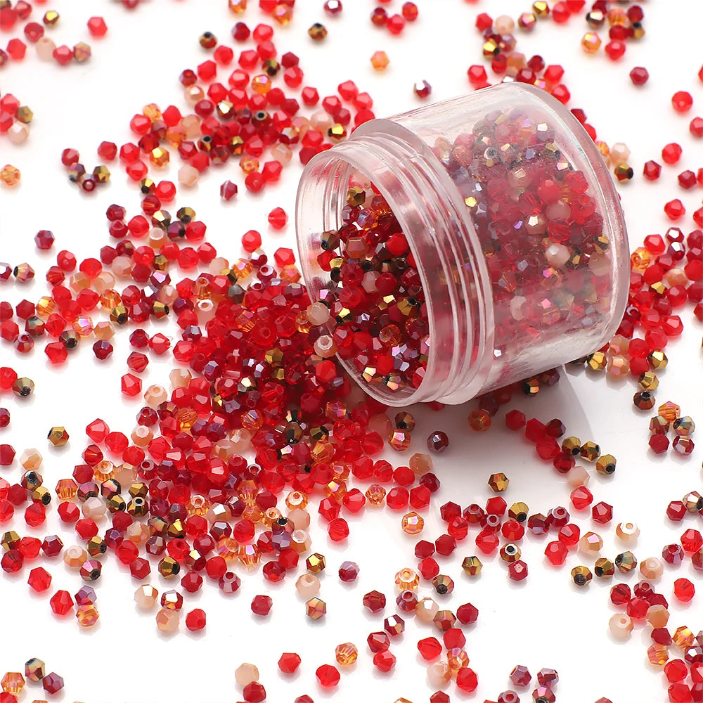 500Pcs 3mm Mixed AB Color Czech Bicone Glass Loose Spacer Beads Crafts
