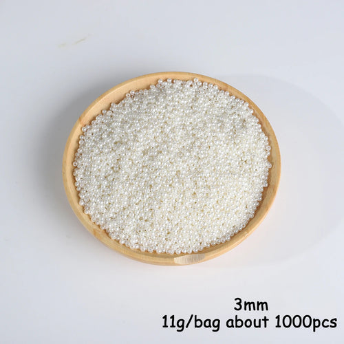 3-20mm 10-1000pcs straight hole ABS imitation pearl beige white