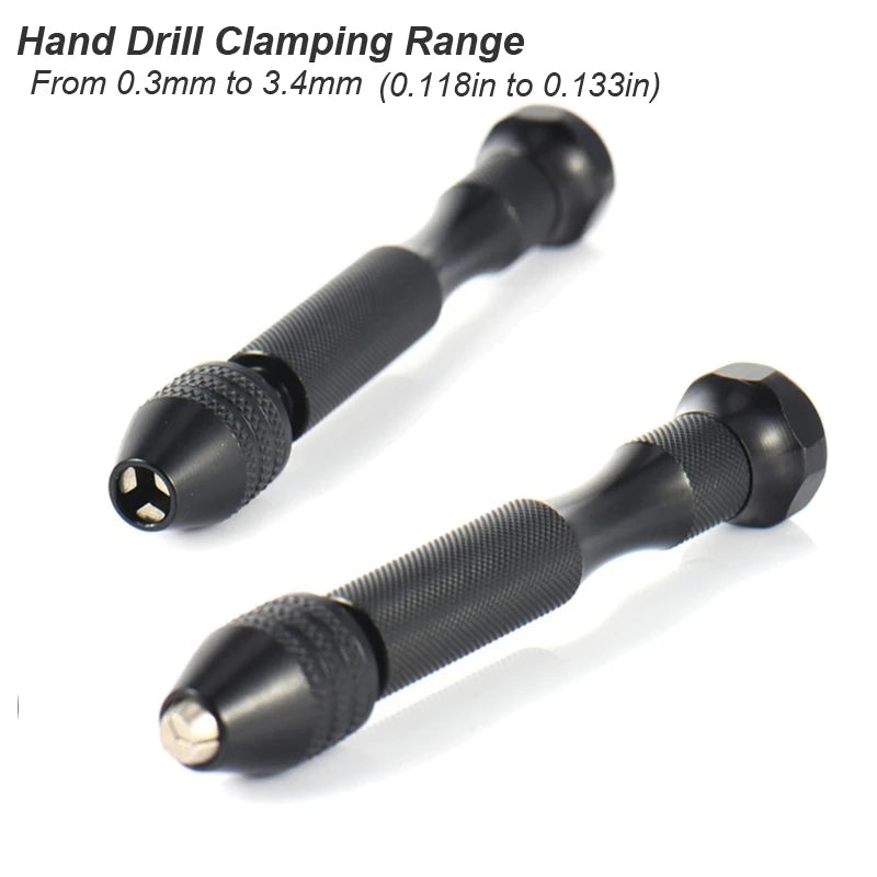 Micro Mini Pin Vise Hand Drill Twist Bit PCB Set Rotary Tool For DIY