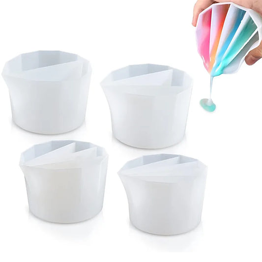 Split Cup For Paint Pouring,Reusable Fluid Art Split Cup Silicone