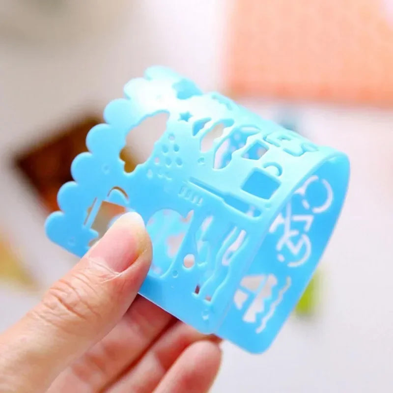 4PCS Kids Drawing Toys Painting Template Board Plastic Ruler Art Craft