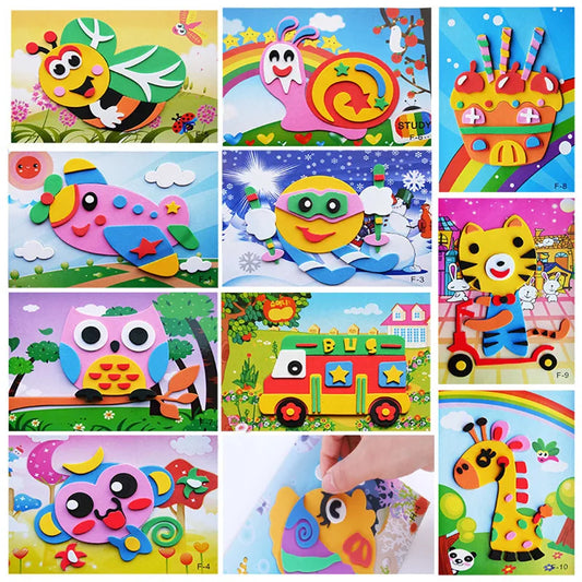 5Pcs/10Pcs/Lot Kids DIY 3D EVA Foam Sticker Cartoon Animal