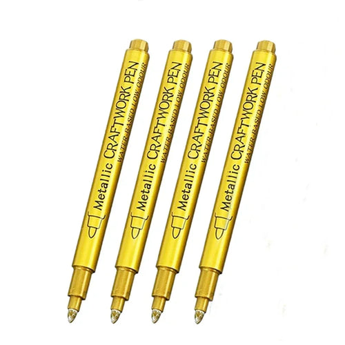 4/6pcs Waterproof Permanent Metallic Brush Paint Marker Pens DIY Resin