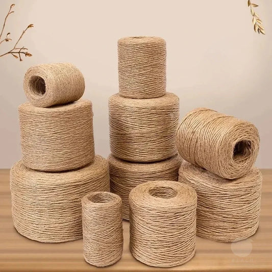 50/80/100M1- 2mm Natural Jute Rope String Ribbon Crafts DIY Vintage