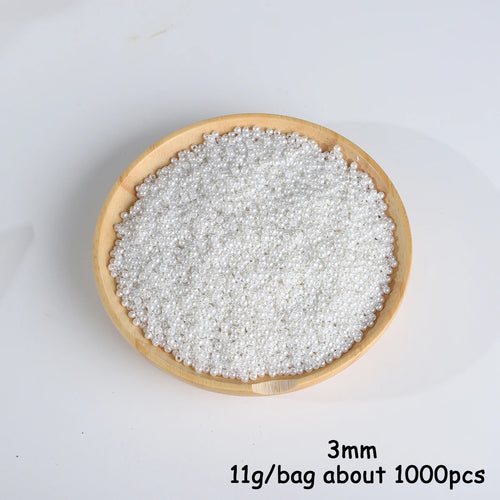 3-20mm 10-1000pcs straight hole ABS imitation pearl beige white