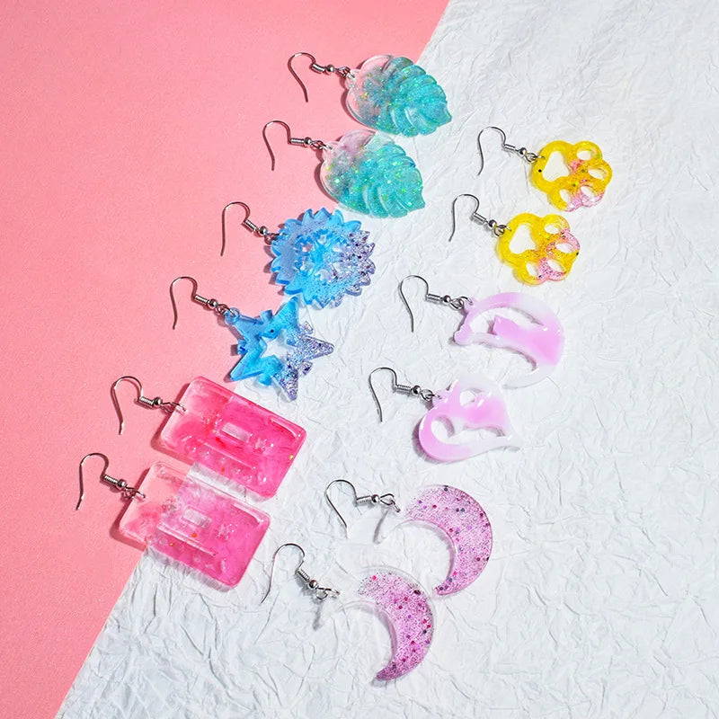 Earring Pendant Silicone Mold Epoxy Resin Jewelry Making Molds Heart