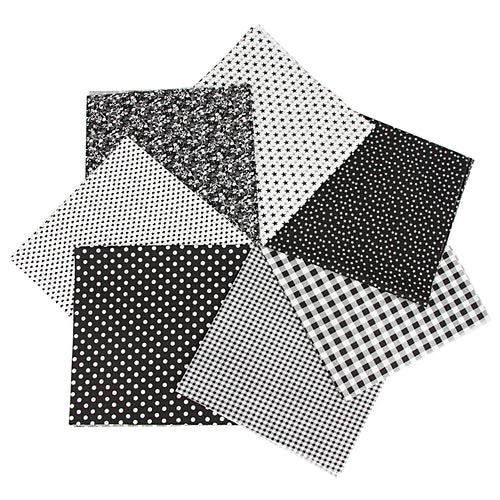 7PCS 25 x 25CM Squares Cotton Craft Fabric Cloths for DIY Bundle