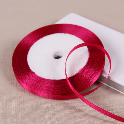 25yards/roll 6mm Satin Ribbon DIY Handmade Crafts Fabric Christmas